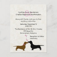 Dachshunds Custom Ivory Wedding Invitation