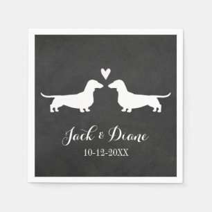 Dachshunds Dog Wedding Couple Personalised Napkin