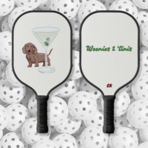 Dachshunds dogs and Martinis Pickleball Paddle