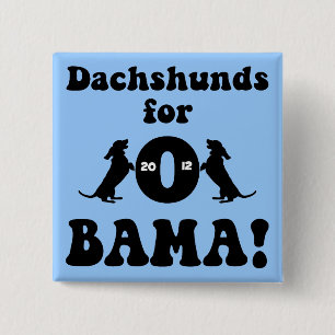 dachshunds for Obama 15 Cm Square Badge