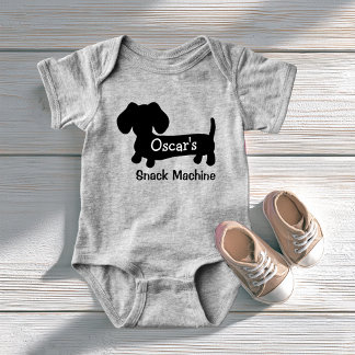 Dachshund's Funny Baby Snack Machine Baby Bodysuit
