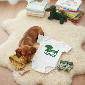 Dachshund's Gender Neutral Human Personalised Baby Bodysuit