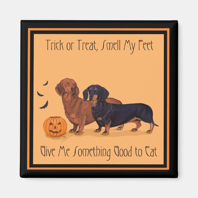 Dachshunds Halloween Magnet (Front)