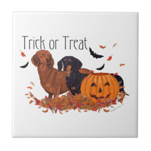 Dachshunds Halloween Tile
