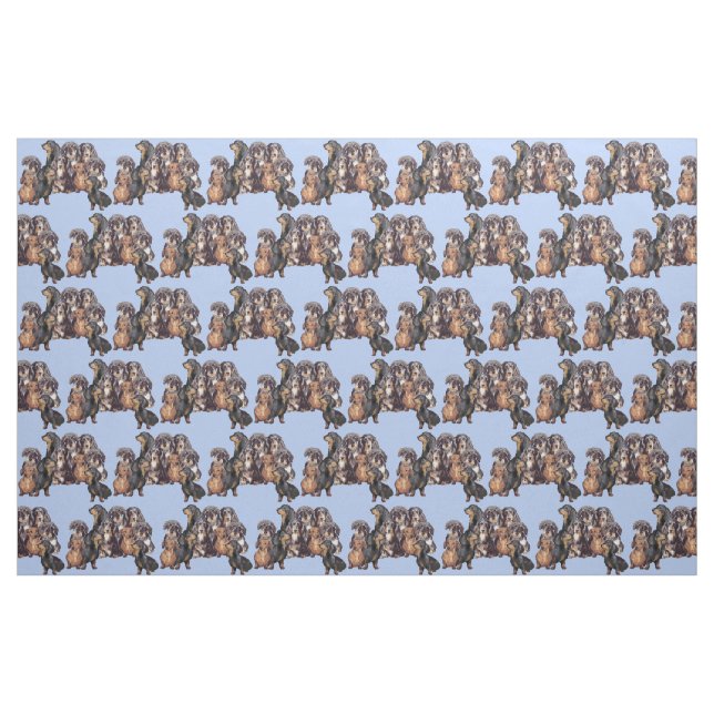 Dachshunds in Blue Fabric (Yard)