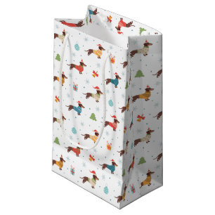 Dachshunds in Christmas Sweaters Pattern Small Gift Bag