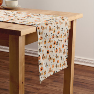 Dachshunds in Halloween Costumes Pattern Short Table Runner