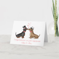 Dachshunds in love engagement card (boy/boy)