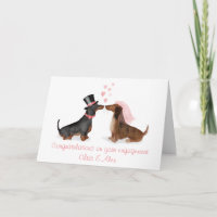 Dachshunds in love engagement card (boy/girl)