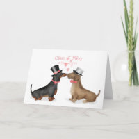 Dachshunds in love wedding card (boy/boy)