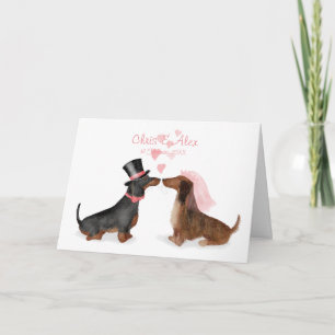 Dachshunds in love wedding card (boy/girl)