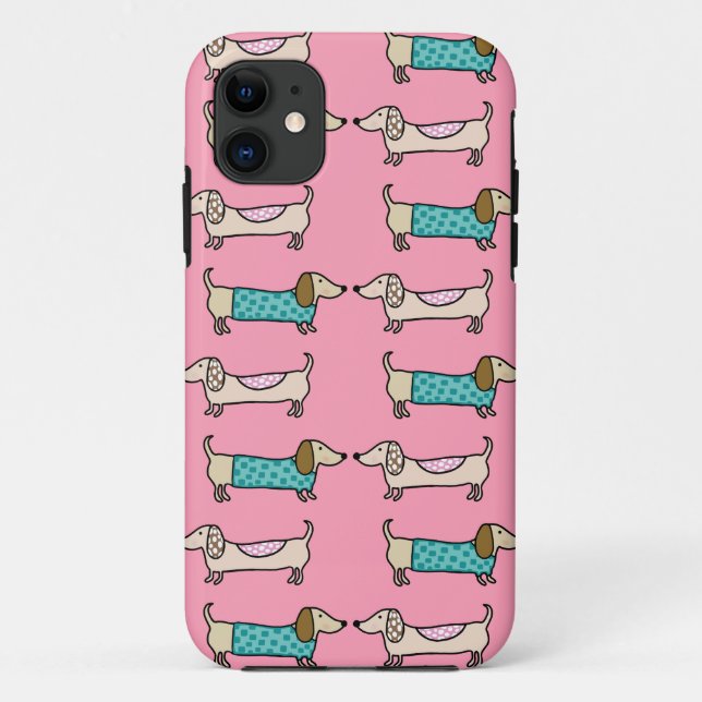 Dachshunds in pink love Case-Mate iPhone case (Back)