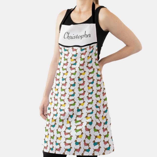 Dachshunds in Sweaters Pattern Apron (Insitu)
