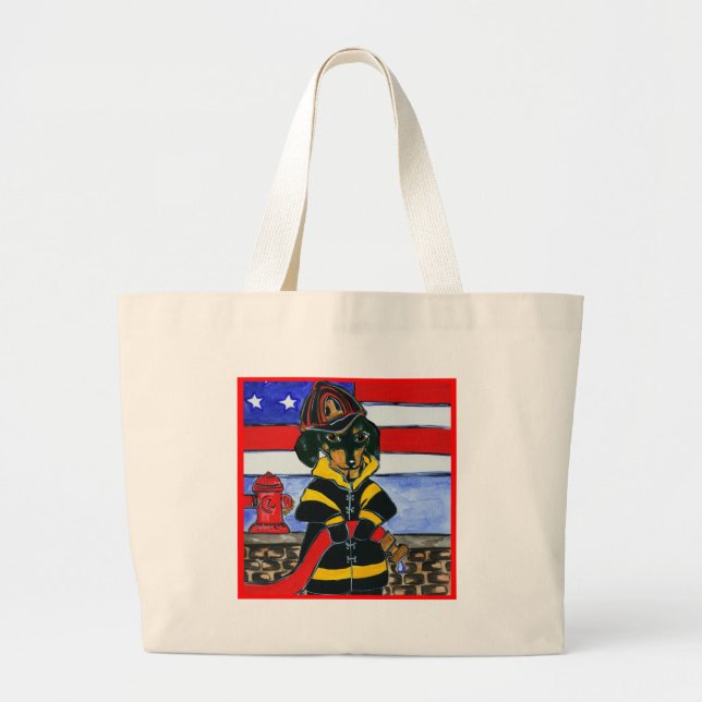 Dachshunds Large Tote Bag (Front)