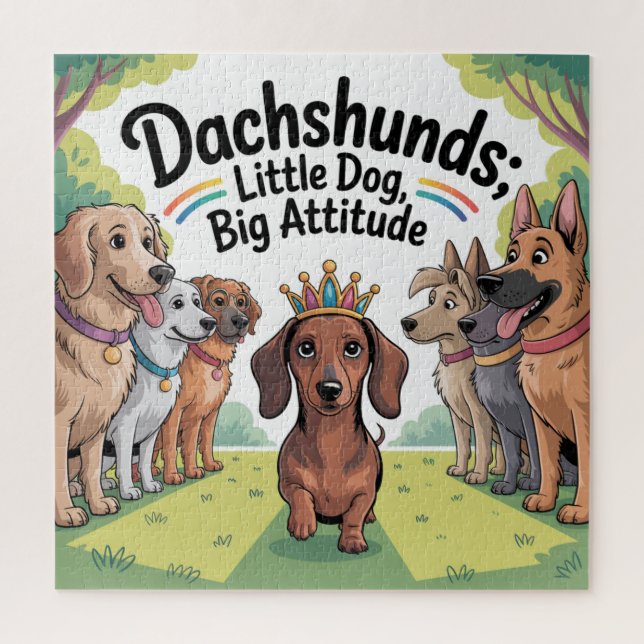 Dachshunds Little Dog, Big Attitude Jigsaw Puzzle (Vertical)
