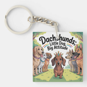 Dachshunds Little Dog, Big Attitude Key Ring