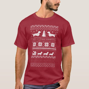 Dachshunds Love Joy Peace Wiener Dogs Christmas T-Shirt