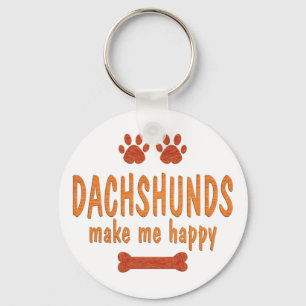 Dachshunds Make Me Happy Key Ring