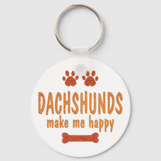 Dachshunds Make Me Happy Key Ring