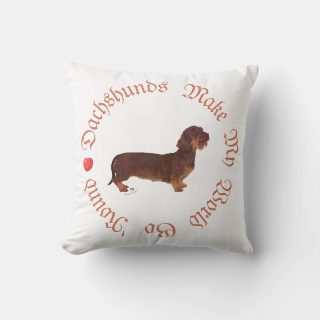 Dachshunds Make My World Cushion (Front)