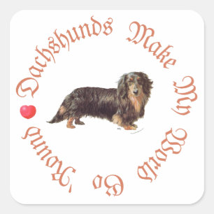 Dachshunds Make My World Square Sticker