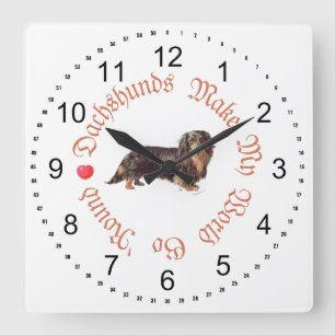 Dachshunds Make My World Square Wall Clock