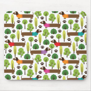 Dachshunds On A Walk In The Park Mouse Pad