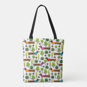 Dachshunds On A Walk In The Park Tote Bag