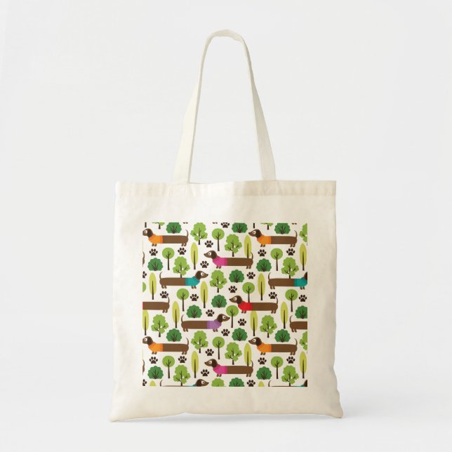 Dachshunds On A Walk In The Park Tote Bag (Front)