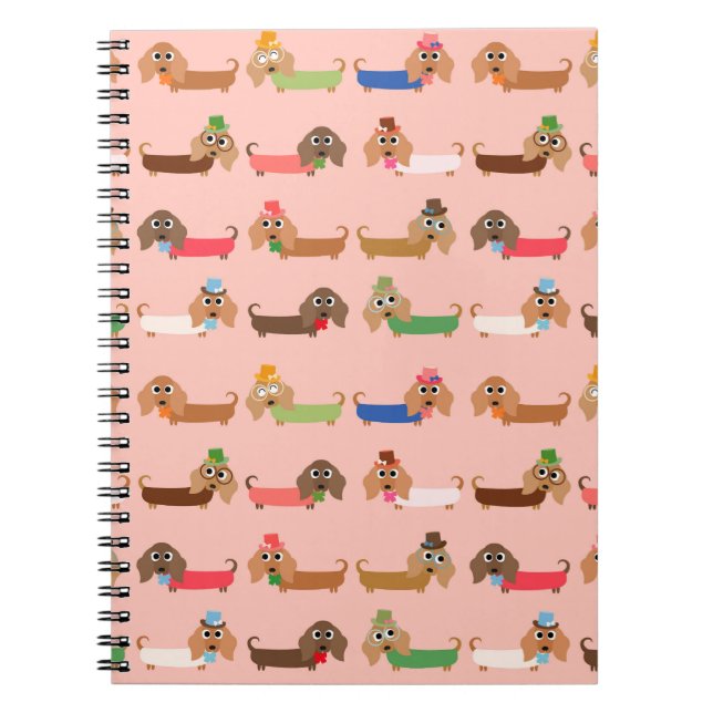 Dachshunds on Pink Notebook (Front)