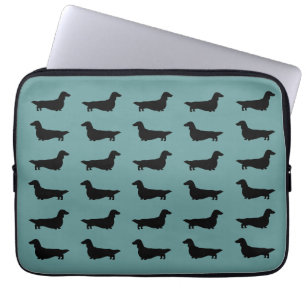 Dachshunds Pattern (Long Haired Dachsies) Laptop Sleeve