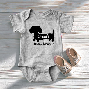 Dachshund's Personalised Snack Machine Baby Bodysuit