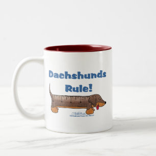 Dachshunds Rule Two-Tone Coffee Mug