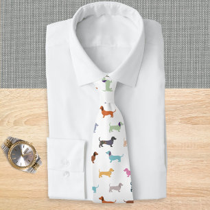 Dachshunds Sausage Dogs Colourful Patterned Tie