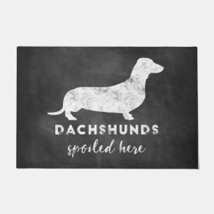 Dachshunds Spoiled Here Vintage Chalkboard Doormat