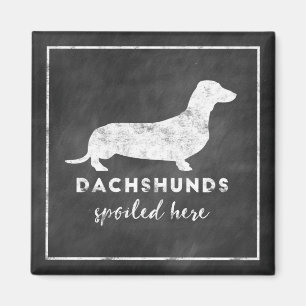 Dachshunds Spoiled Here Vintage Chalkboard Magnet