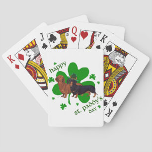 Dachshunds St Patrick's Day Playing Cards