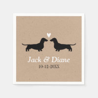 Dachshunds Wedding Couple with Custom Text