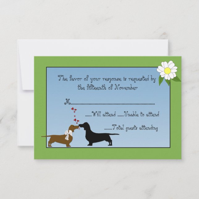 Dachshunds Wedding Response Card (Front)