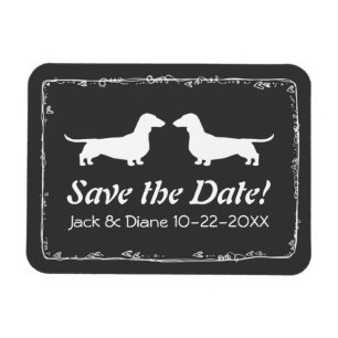 Dachshunds Wedding Save the Date Flexible Magnet
