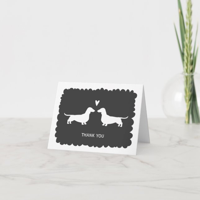 Dachshunds Wedding Thank You Card (Front)