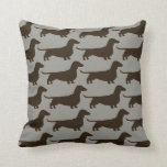 Dachshunds Wiener Dogs Pattern Fun Doxie Lover's Cushion<br><div class="desc">Update your space with this fun wiener dogs pattern decorative throw pillow. Available in assorted colour choices, this pillow adds a cute decorative accent to your couch or bed. Makes a thoughtful gift for someone who loves shorthaired Dachshunds. Visit Jenn’s Doodle World for even more Dachsie home decor and original...</div>