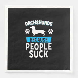 Dachshunds With My Friends Napkin