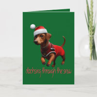 Dachsing Through The Snow Dachshund Sausage Dog