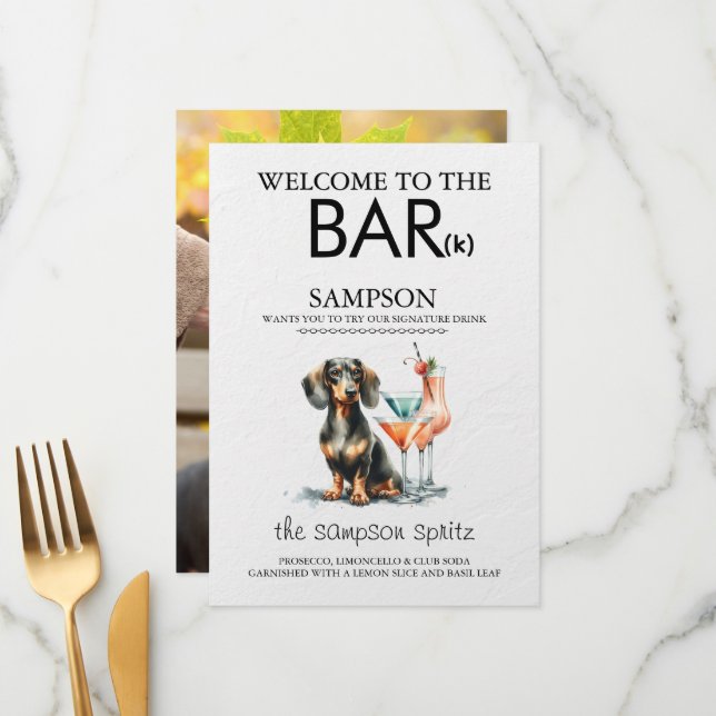 Dachsund Bar Menu (Front/Back In Situ)
