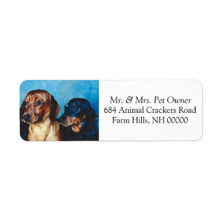 Dachsund Puppies Return Address Mail Stickers
