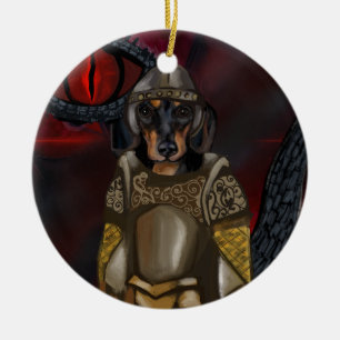 Dacshund ceramic ornament