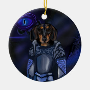 Dacshund ceramic ornament