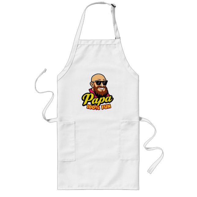 Dad 100% fun long apron (Front)