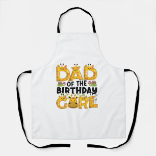 Dad 1st Birthday Girl Giraffe Theme Party Zoo Safa Apron